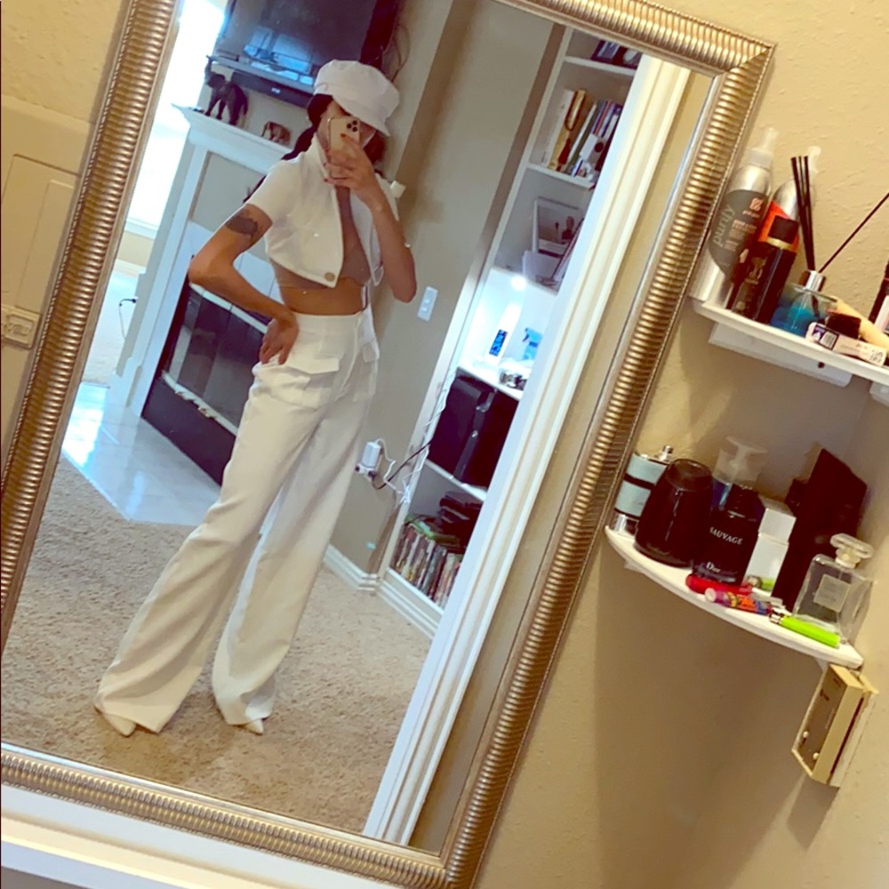 Cropped blazer $60 and long pants $85